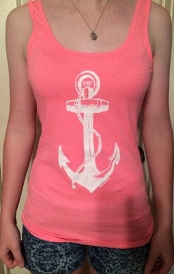 Heather Pink Be Brave Anchor Tank