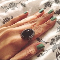 Victorian Black Onyx Ring - Thumbnail 1