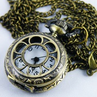 Hollow Quartz Pocket Watch Necklace  - Thumbnail 1