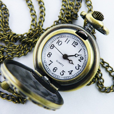 Mini crown pocket watch necklace 