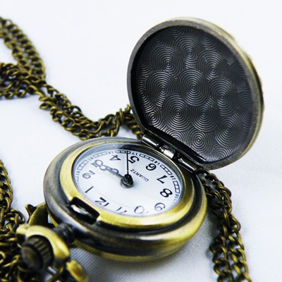 Mini crown pocket watch necklace 
