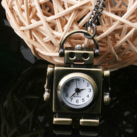 Robot Pendant Quartz Watch Necklace  - Thumbnail 1