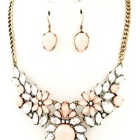 Pastel Teardrop Flower Necklace Set - Thumbnail 3