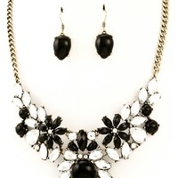 Pastel Teardrop Flower Necklace Set - Thumbnail 4