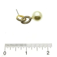 Pave Crystal Pearl Earrings - Thumbnail 3