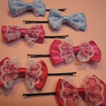 Lacy Bow Hair Clips
