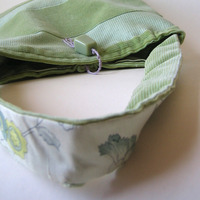 Eco Friendly Celery Green Purse with Silk Floral Lining - Thumbnail 1