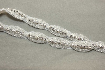 1 Yard Oval Rhinestone Crystal Dress Hair DIY Applique Trim