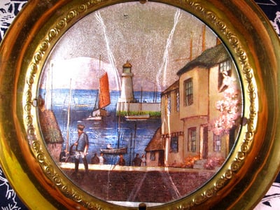 Brass Wall Decor Plate - Seaside Town