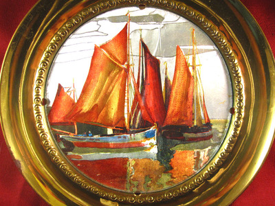 Brass Wall Decor Plate - Ship