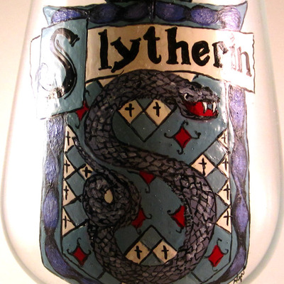 Slytherin wine glass