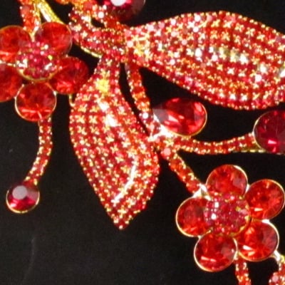 Floral chinese red jewelry set