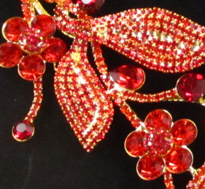 Floral Chinese Red Jewelry Set