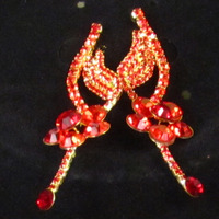 Floral Chinese Red Jewelry Set - Thumbnail 2