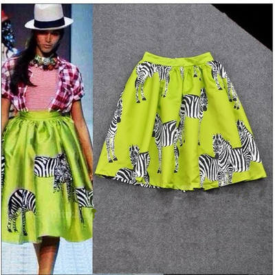 Zebra flare skirt