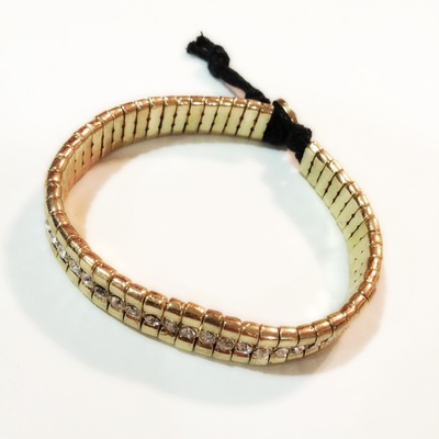 Flapper- stacked rhinestone bracelet