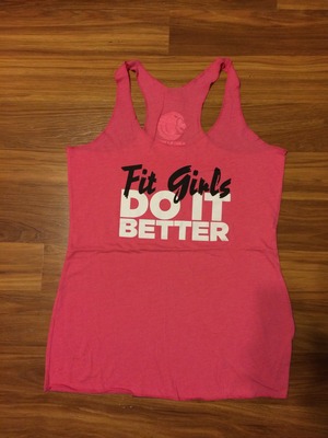 Girls Pink Tanks - B&W / Fit Girls