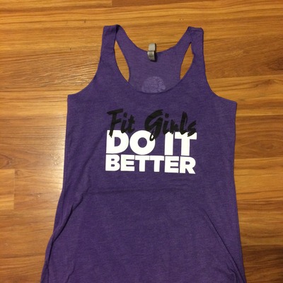 Girls purple tanks - b&w / fit girls