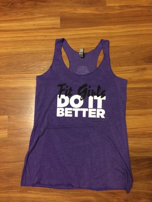 Girls Purple Tanks - B&W / Fit Girls