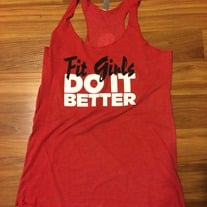Girls Red Tanks - B&W / Fit Girls