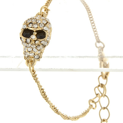 Drita - gold crystal skull bracelet - Thumbnail 5