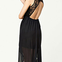 Black Blends Women Fashion Round Neck Square Sleeveless Asymmetrical Dress M/L SY-6263-46-Black - Thumbnail 1