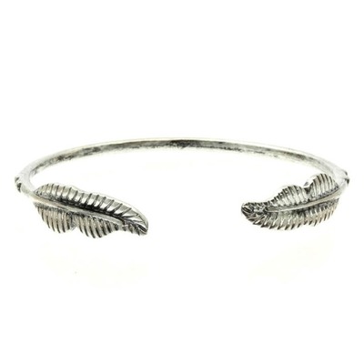 Farrah - Silver Feather Cuff