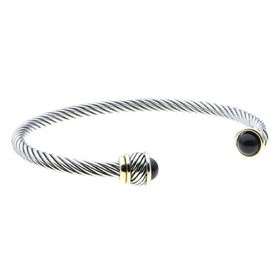 Havana- black stone cable cuff