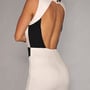 Black Blends Women Fashion V-Neck Short Length Sexy Slim Dress M/L SY-21257-53-Black-1