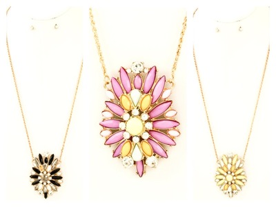 Sunburst Stone Necklace Set