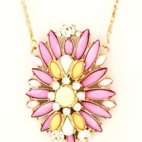 Sunburst Stone Necklace Set - Thumbnail 4