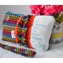 Large Zippered Wristlet/Clutch Accented with Ruffles and Scripture - Thumbnail 1