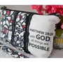 Large Zippered Wristlet/Clutch Accented with Ruffles and Scripture - Thumbnail 1