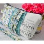 Large Zippered Wristlet/Clutch Accented with Ruffles and Scripture - Thumbnail 2