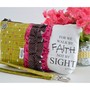 Large Zippered Wristlet/Clutch Accented with Ruffles and Scripture - Thumbnail 1