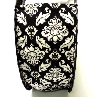 black and white damask hand crafted record purse 