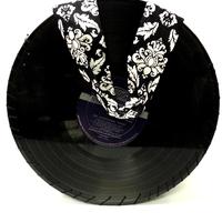  Black and White Damask Hand Crafted Record Purse  - Thumbnail 1