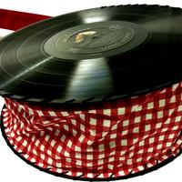 Red Gingham Hand Crafted Record Purse - Thumbnail 2