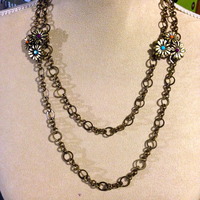 Dual Chain with Tri-Flower Embellsihments - Thumbnail 1