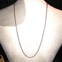 Long Rose Gold Necklace with Silver Ball Pendant - Thumbnail 2