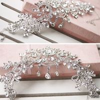 WEDDING BRIDAL ART DECO BRIDE HEAD RHINESTONE CRYSTAL HAIR CHAIN TIARA CROWN - Thumbnail 1