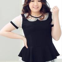 K-fashion Lace Chiffon Plus Size T-shirt Free Shipping SP140767 - Thumbnail 4