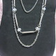 Shiny Silver 3 Layer Mixed Necklace - Thumbnail 1