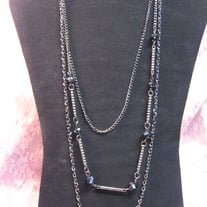 Blackened 3 Layer Mixed Necklace