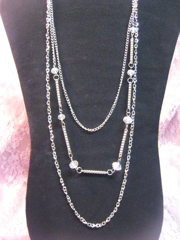Dark Silver 3 Layer Mixed Necklace