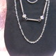 Dark Silver 3 Layer Mixed Necklace - Thumbnail 1