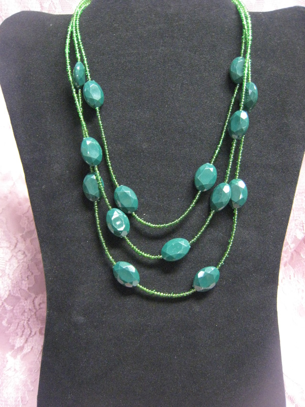 Forrest Acrylic Triple Strand Necklace
