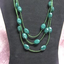 Forrest Acrylic Triple Strand Necklace