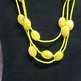 Yellow Acrylic Triple Strand Necklace - Thumbnail 1