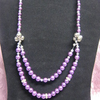 Lilac Double Glass Pearl Necklace